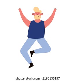 blond bearded man jumping character