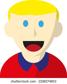 Blond boy with blue eyes. Second version.
