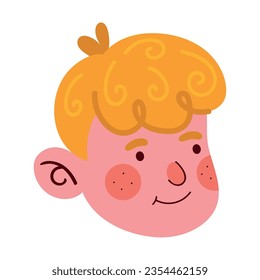 icono de la cara del chico rubio aislado