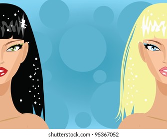 Blond and brunette