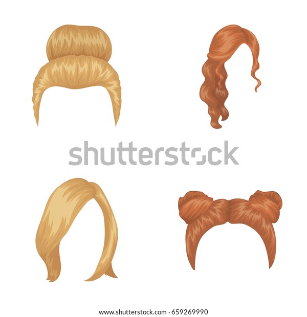 Blond Bun Red Wavy Other Types Stock Vector Royalty Free 659269990