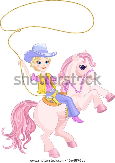 Blond Cowgirl Lasso Stock Vector Royalty Free 456489688 5662