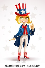 Blond girl Celebrates July 4th