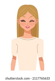 blond girl on white background