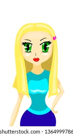 Blond girl in vector