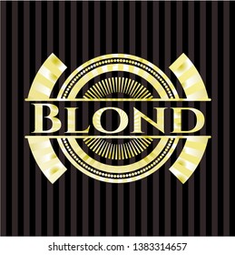 Blond gold badge. Vector Illustration. Detailed.