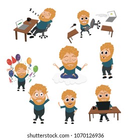 blond guy emotions sticker pack