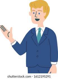 blond hair businessman emotion illustration