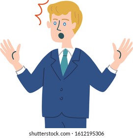 blond hair businessman emotion illustration