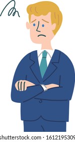 blond hair businessman emotion illustration