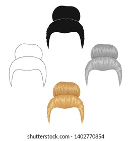 Blond hair with a shingle.Back hairstyle single icon in cartoon,black style vector symbol stock illustration web.