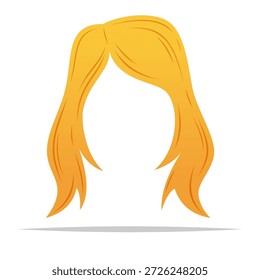 Ilustração isolada do vetor de peruca de cabelo loiro