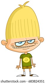 Blond kid with nasty smile
