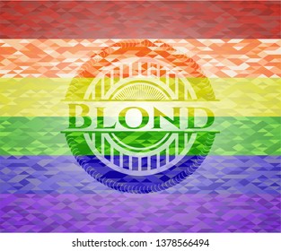 Blond lgbt colors emblem 