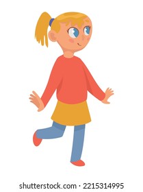 blond little girl standing character