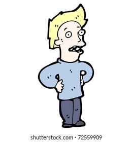 caricatura de un hombre rubio