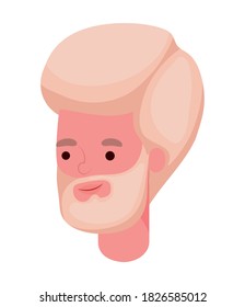 blond man cartoon with beard head design, male person people human social media and portrait theme Vector illustration
