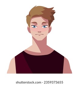 blond man character icon isolated