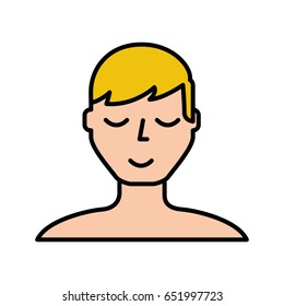 blond man face cartoon