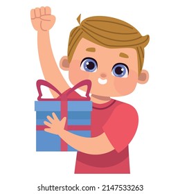blond man with gift character