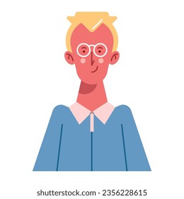 blond man with glasses vector isolated
