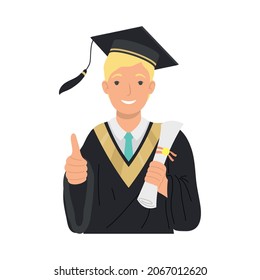 blond man graduate with diploma