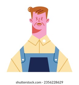 blond man with mustache vector isolated