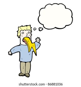 blond man spitting lightning