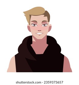 blond man stylish icon isolated