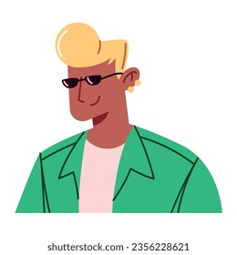 blond man with sunglasses vector isolated