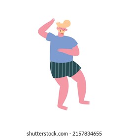 blond man wearing sleepwear character