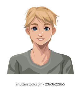 blond man young icon isolated