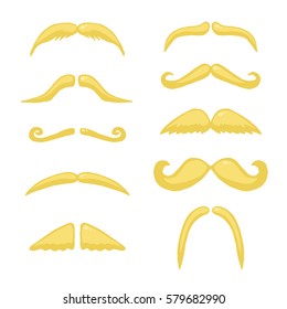 Blond mustache. Vector vintage hand drawn illustration in cartoon style.