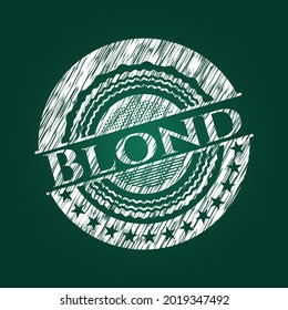 Blond on blackboard. Vector Illustration. Detailed. 