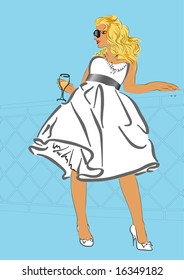 blond on yacht