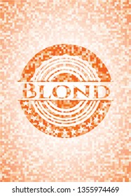 Blond orange mosaic emblem