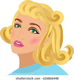 blond pin up illustration