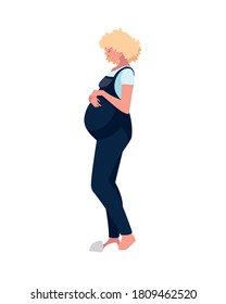 blond pregnant woman cartoon design, Belly pregnancy maternity and mother theme Vector illustration