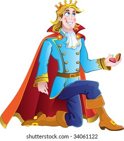 Blond prince ask charming princess hand in marriage