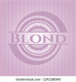 Blond retro style pink emblem
