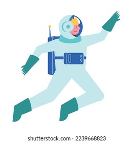 blond spaceman with spacesuit character