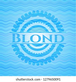 Blond water wave representation emblem.