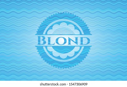 Blond water wave representation emblem background. Vector Illustration. Detailed.