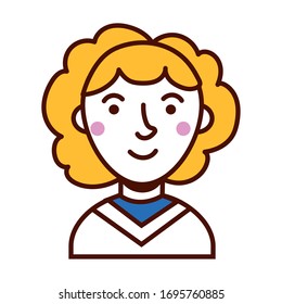 blond woman female avatar character vector illustration design