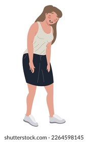 blond woman laughing happy character