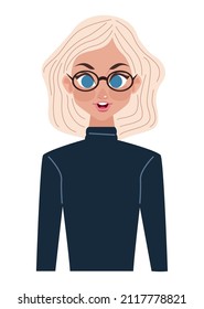 blond woman on white background
