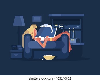 Blond woman relaxing