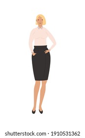 blond young businesswoman standing avatar character vector illustration design