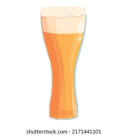 Blonde beer glass icon cartoon vector. Austrian food. Austria cuisine