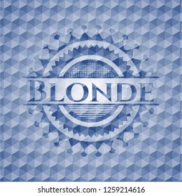 Blonde blue hexagon emblem.